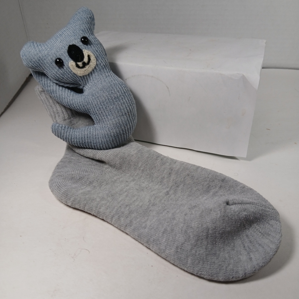 Gray Koala Themed  Socks